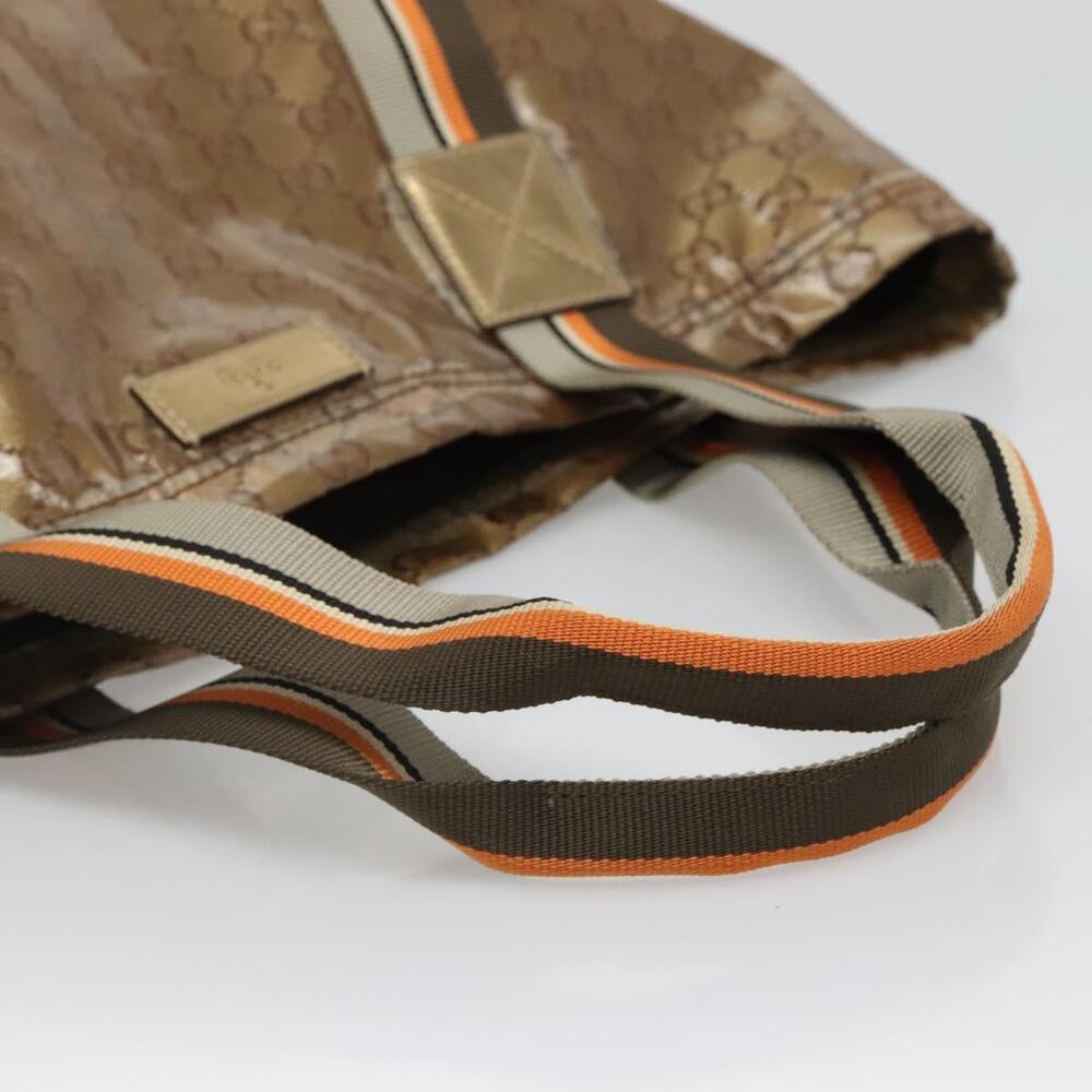 GUCCI GG Crystal Sherry Line Tote Bag Coated Canvas Brown - Picture 7 of 16